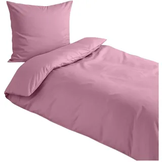 Traumschlaf Mako-Satin Unifarben Mauve 200 x 220 cm + 2 x 80 x 80 cm