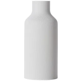 3D Vase Dekovase Edita L 30cm Bodenvase Deko Vase Pampasgras Trockenblumen (Weiß)