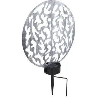 ETC Shop Solarleuchte Metall 30x10x41 cm 2x LED warmweiß silber antik