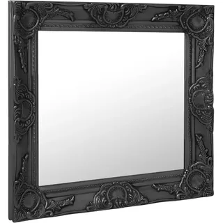 furnicato Wandspiegel Barock-Stil 60 x 60 cm Schwarz