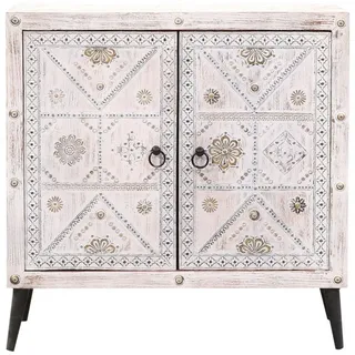 Marrakesch Orient & Mediterran Interior Vaqui Sideboard mit Türen und Schublade Weiß