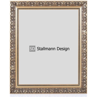 Stallmann Design Bilderrahmen Barockrahmen SWAN | 30x45 cm | Gold | Echtholz-Bilderrahmen antik | 80 andere Größen verfügbar | Fotorahmen aus Holz im Vintagestyle