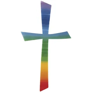 Rayher Wachsmotiv Kreuz Regenbogen 10,5 x 5,5 cm