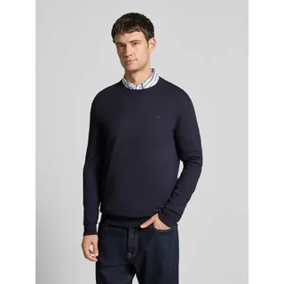 Strickpullover mit Logo-Stitching Modell 'CORE', Marine, XXL