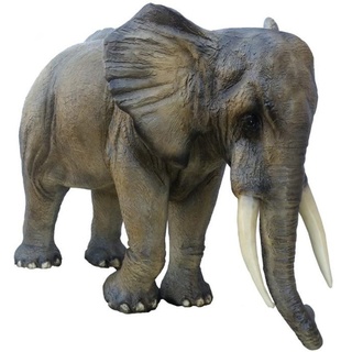 Casa Padrino Deko Skulptur Elefant Grau / Braun 410 x 155 x H. 223 cm - Riesige Lebensgroße Gartenfigur - Gartendeko