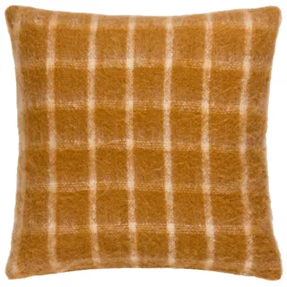Yard Kissen mit Schafgarbe und Mohair, kariert, Polyester, gefüllt