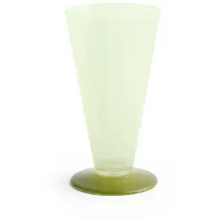 HAY - Conical Vase S, Ø 9,6 x H 18 cm, light green and dark lime