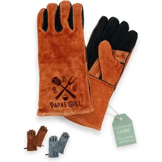 Abenteuernah personalisierter Grillhandschuh Leder, Geschenk für Papa | Outdoor Grill und BBQ Barbecue Fan, zum Vatertag Geburtstag für den Mann, Grill-Zubehör, Handschuh zum Grillen