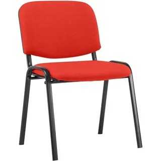 CLP Besucherstuhl Stapelstuhl Konferenzstuhl Polsterstuhl (Spar-Set, 1 St), stapelbar, gepolstert, belastbar bis 120 kg grau|rot