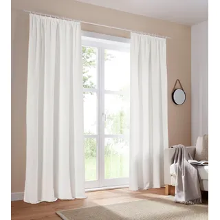 OTTO home Parry Kräuselband 140 x 225 cm Beige 2 St.