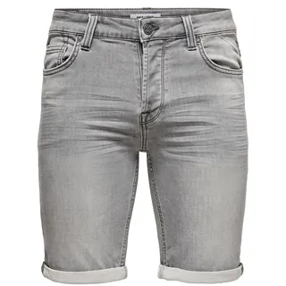 Only & Sons Herren Jeans Short ONSPLY REG GR JOG SHO PK 8583- Regular Fit Regular Fit Grau 22018583 Normaler Bund M