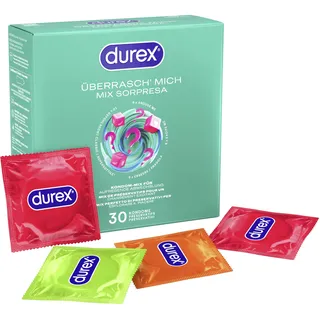 Durex Überrasch' Mich Kondome – Mixpack - Probierpaket - JGA - 30er Großpackung (1x 30 Stück)