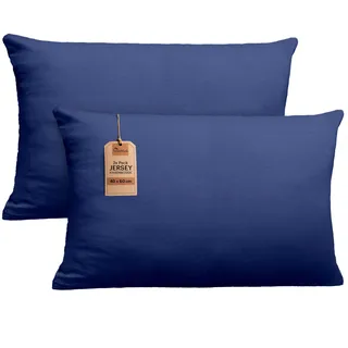 NatureMark Kissenbezug Jersey 40 x 60 cm Navy Blau