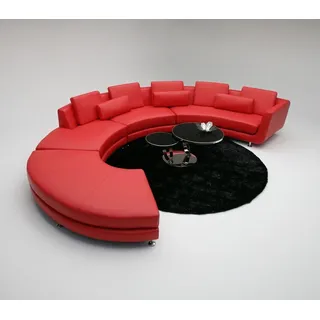 Xlmoebel Wohnlandschaft Rotes Rundsofa mit hohem Sitzkomfort und modernem Design, Hergestellt in Europa rot