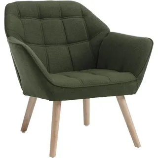 Wahson Office Chairs - Wahson Sessel Wohnzimmer gepolsterter Ohrensessel mit Massivholzbeinen moderner Armlehnstuhl, Leinen, Grün