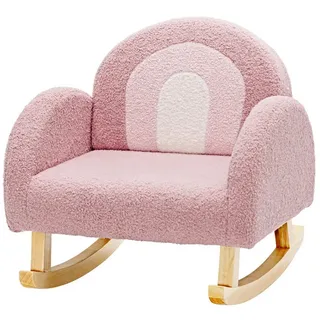 KOMFOTTEU Kindersofa Schaukelstuhl, aus Lammfellimitat rosa
