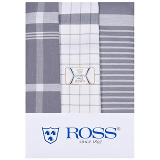 Ross 3er Pack Halbleinen Geschirrtücher Exclusiv 50x70 cm | silber - grau