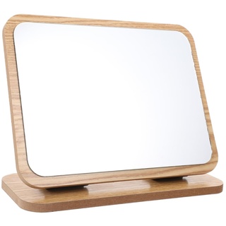BIUDECO Kosmetikspiegel aus Holz esstisch Holzmaserung Schminkspiegel Einwegspiegel Holzspiegel Student silberner Spiegel