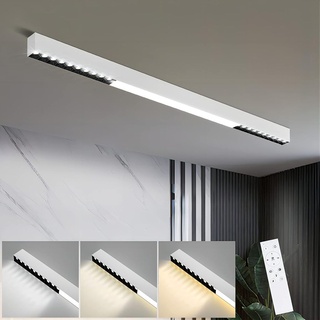 ZMH Deckenlampe LED Deckenleuchte Weiß 32W Deckenstrahler Küche 107CM Lang Modern Dimmbar mit Fernbedienung Deckenbeleuchtung für Wohnzimmer Bü...