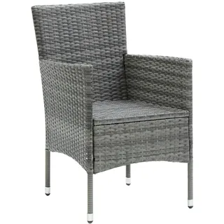 vidaXL Polyrattan Garten-Essstühle 53 x 58 x 84 cm grau 4 St. 310563