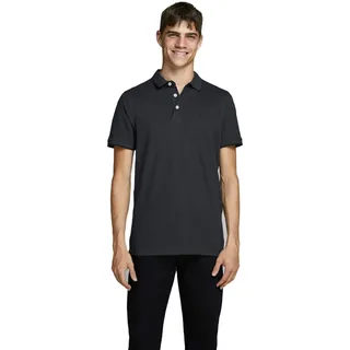 JACK & JONES Epaulos Kurzarm-poloshirt Dark Grey Melange M