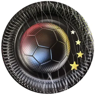 Party Factory Pappteller Fußball Ø 23 cm 8 St. Bunt