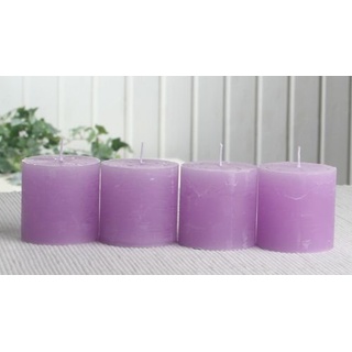 Set: 4X Rustik-Stumpenkerze, 5 x 5 cm Ø, Flieder