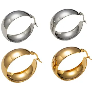 FIRETTI Creolen Multipack Edelstahl goldfarben 30mm