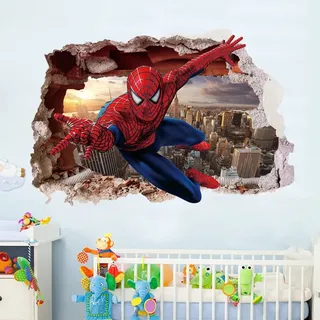 Aufkleber Spiderman Kinderzimmer Spiderman 3D-Effekt Spider-Man Ultimate Wandtattoo Wandsticker Spiderman Wandaufkleber Spiderman