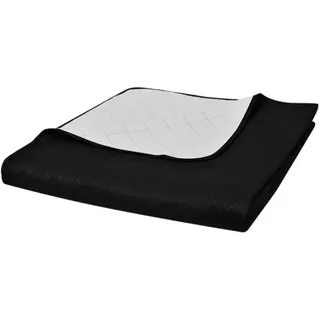 vidaXL Zweiseitige Tagesdecke 220 x 240 cm Schwarz/Weiß
