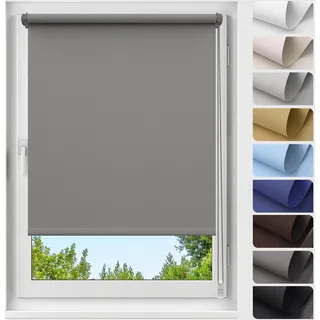 smartdemo Verdunklungsrollo Thermorollo Klemmfix 95 x 160 cm Dunkelblau