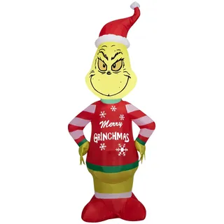 880092 Gemmy Airblown Dr.Seuss' Grinch in hässlichem Weihnachtspullover für Hofdekoration