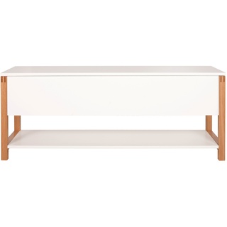 Sitztruhe ANDAS Sitzbänke Gr. B/H/T: 120 cm x 48 cm x 35 cm, braun (weiß, eiche) Truhe im skandinavian Design, Holzfurnier aus Eiche