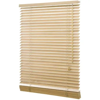 Ventanara® Holzjalousie 35mm Natur Holz Jalousie Jalousette Echtholz (90 x 250 cm)
