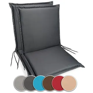 sunnypillow Niedriglehner Auflage 100 x 50 x 9 cm grau 2-tlg.