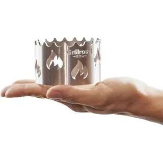 Grillrost.com Das Original Feuerplatte 76 cm x 76 cm Edelstahl Silber/Weiß