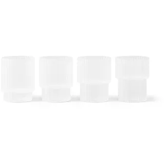 Ferm Living - Ripple Trinkgläser small (4er-Set), frosted