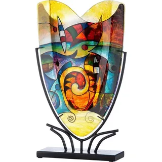Casablanca by Gilde Dekovase Verona (1 St), dekorative Vase aus Glas, Dekoobjekt bunt 29 cm x 48 cm x 10 cm