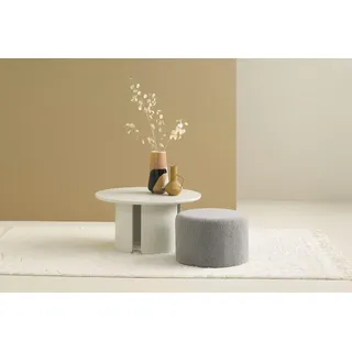 Schöner Wohnen Polsterhocker ALVIK Bouclé 50 x 34 x 50 cm Grau