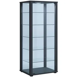VCM Standvitrine Kavisa 50 x 38 x 115 cm Schwarz