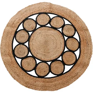 Home Styling Collection Boho-Teppich Juteteppich 90 x 90 cm Braun