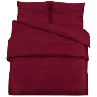 vidaXL Bettwäsche-Set Bordeauxrot Baumwolle 200 x 200 cm