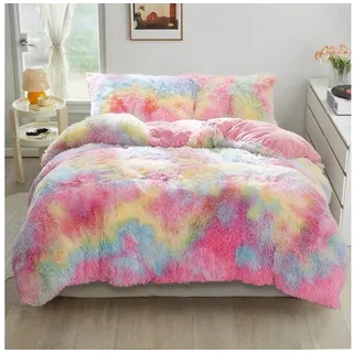 yasmeng Plüsch Regenbogen 200 x 200 cm + 80 x 80 cm