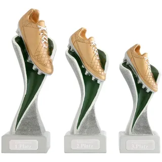 Fußball Fußballschuh Pokal Pokalset METZ mit Gravurplatte und Gravur - Höhe 16,5 cm