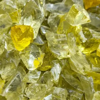 Glassteine Gelb 2 kg (3-5 cm) – Glasnuggets Dekosteine für Garten & Vasen | Wetterfest, farbstabil und durchgefärbt, aus Recyclingglas, für innen & außen – Blumentöpfe & Bastelarbeiten