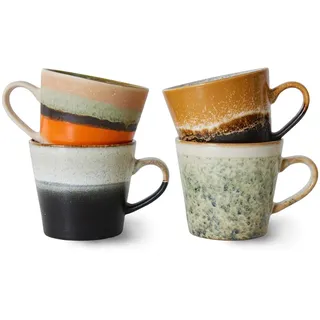 HKliving Cappuccino Tassen 0,33 l Mehrfarbig 4 St.