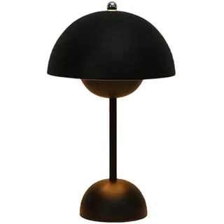 Bammare Flowerpot Tischlampe, Kabellos Nachttischlampe, Touch Dimmbar Flower Bud Lamp mit 3 Helligkeitsmodi, 3600mAh Wiederaufladbare Schreibtischlampe für Schlafzimmer, Wohnzimmer,Matte Black