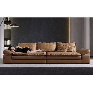 JVmoebel Sofa, Sofas 4 Sitzer Textil Big Xxl Wohnzimmer Leder Neu Sofa Couch braun