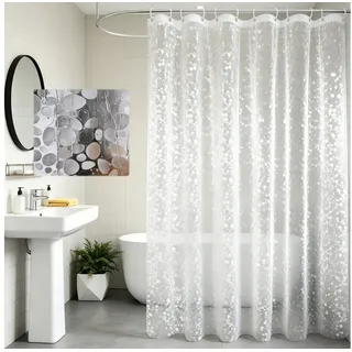 M&W DAS DESIGN Duschvorhang 180x200 Transparent Durchsichtig Anti Schimmel Waschbar