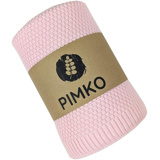 PIMKO Babydecke Strickdecke Kuscheldecke Schmusedecke weich und kuschelig, ideal für Zuhause oder für Unterwegs für Allergiker geeignet aus natürlicher 100% Baumwolle Größe 80 x 100 cm (Rosa)